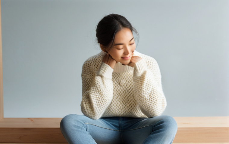 긍정심리학을 통한 자아 존중감 향상 - **Prompt:** "A person in their late 20s, gender-neutral, sitting comfortably by a large window with ...